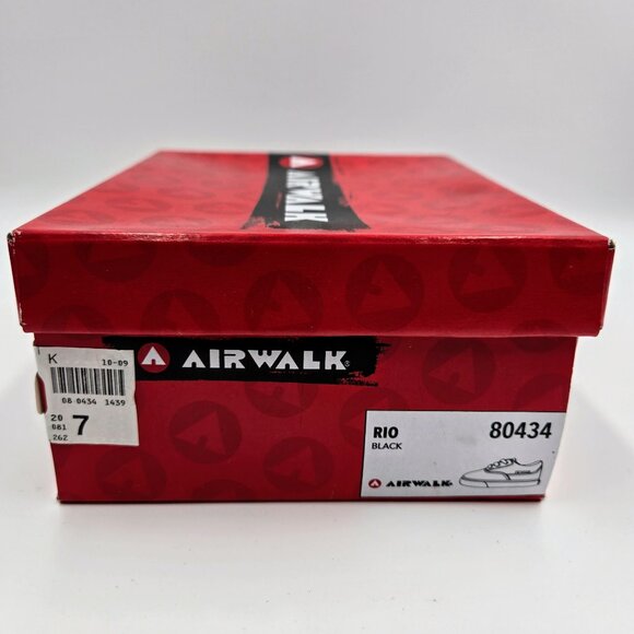 Airwalk Shoes Sneakers Rio Black White Canvas Youth Size 7 Lace Up Read - Picture 11 of 14